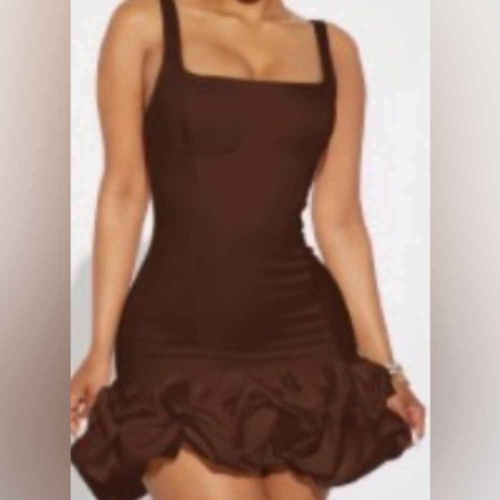 Elegant Brown Women's Dress